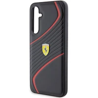 Ferrari Twist Metal Logo dėklas telefonui Samsung Galaxy S23 FE - juodas