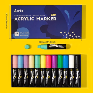 Akriliniai markeriai - flomasteriai ARRTX, 12 spalvų