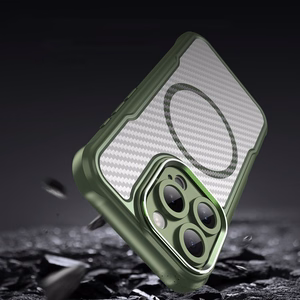 Leading Series Magnetinis silikoninis dėklas telefonui iPhone 16 Pro - žalia