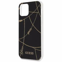 Guess Gold Chain Collection dėklas telefonui iPhone 12 Pro Max 6.7" - Juodas