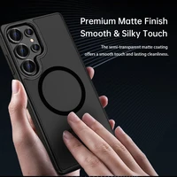 Rock Guard Touch Matte Series Magnetinis Dėklas telefonui Samsung Galaxy S25 pilkas