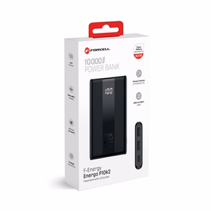 Išorinė baterija Forcell F-Energy Energo P10K2 QC3.0 PD 3A 22,5W 10000 mAh juoda