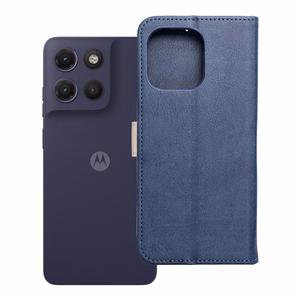 Atverčiamas dėklas Motorola G17 Split Book, tamsiai mėlynas ir kreminis