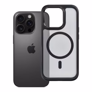 Case for iPhone 16 PRO Forcell F-Protect Smoke Hybrid Premium compatible with MagSafe black