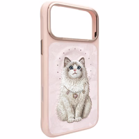 Nimmy Lucky Fashion Cat MagSafe dėklas iPhone 17 Pro Max rožinis