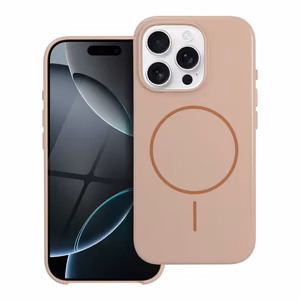 Blizgus magnetinis dėklas suderinamas su MagSafe, skirtas IPHONE 17, dykumos auksinės spalvos