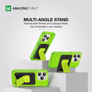 Amazing Thing Titan Pro Neon Mag piniginės dėklas 10FT IP156.1PTWGN Iphone 15 Pro žalia su stovu