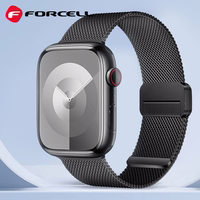FORCELL F-DESIGN FA14 magnetinis nerūdijančio plieno dirželis APPLE laikrodžiui 42 / 44 / 45 / 49 mm juodas