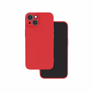 Paprastas spalvotas magnetinis dėklas telefonui iPhone 15 6,1" raudonas