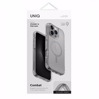 Uniq Combat Magclick įkrovimo dėklas iPhone 16 Pro Max telefonui - pilkas