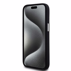 DKNY DKHMP15SSMCHLK iPhone 15 / 14 / 136.1" juodas dėklas Liquid Silicone Small Metal Logo MagSafe