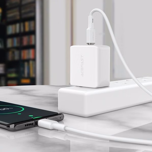 Acefast C2-03-CC USB-C - USB-C PD QC kabelis 60W 3A 480Mb/s 1.2m - baltas