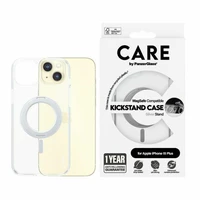 CARE by PanzerGlass dėklas telefonui su stovu MagSafe iPhone 15 Plus - sidabrinis