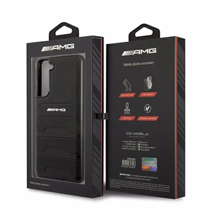 AMG AMHCS21FESGSEBK чехол для Samsung S21 FE G990 чёрный Leather Debossed Lines