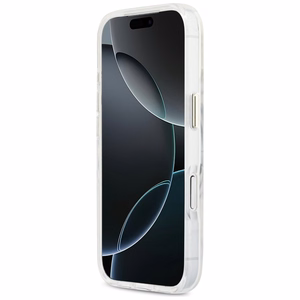 Guess IML Script Metal MagSafe Dėklas for iPhone 17 Pro - Clear