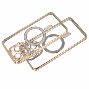 Bling Magnetinis dėklas telefonui Iphone 16 auksinis