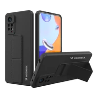 Wozinsky Kickstand Case silikoninis dėklas su stovu Xiaomi Redmi Note 11 Pro juodas