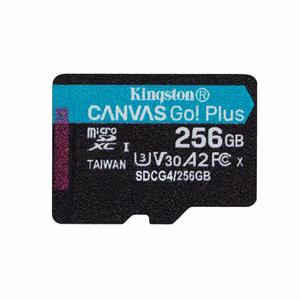 Kingston memory card 256GB microSDXC Canvas Go Plus Gen4 200R A2 U3 Single Pack w/o ADP