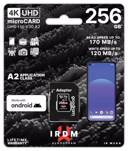 GoodRam atminties kortelė IRDM 256GB microSD UHS-I U3 A2 V30 su adapteriu