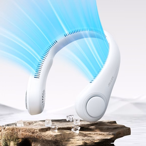 Jisulife Neck Fan 3 4000mAh nešiojamas kaklo ventiliatorius, pilkas