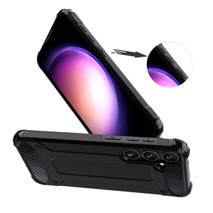 Hibridinis šarvuotas dėklas Samsung Galaxy S24 FE šarvuotas hibridinis dėklas - juodas