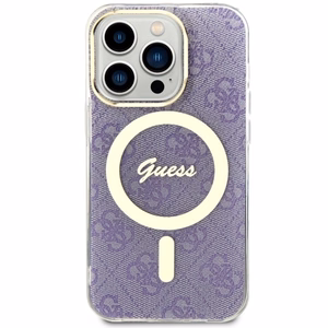 Guess GUHMP14LH4STU iPhone 14 Pro 6.1" violetinis/violetinis kietas dėklas 4G MagSafe