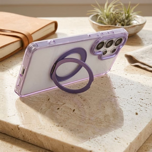 Case for Samsung A57 Frame Circle Stand compatible with MagSafe purple