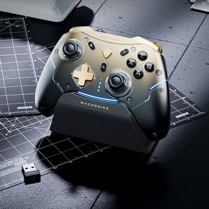 Machenike G5Pro Flagship Wireless Game Controller with Gyro Charging Station and Button Mapping - Black and Gold