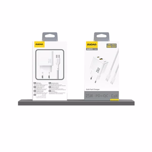 Dudao A26T GaN 25W USB-A, USB-C įkroviklis – baltas