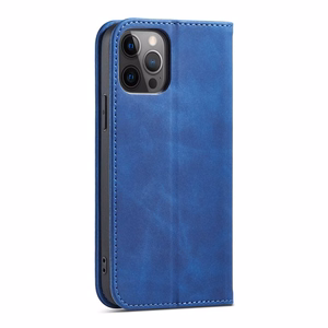 Magnetinis Fancy dėklas telefonui iPhone 12 Pro Max su kišene, kortelių laikiklis, stovas, mėlynas