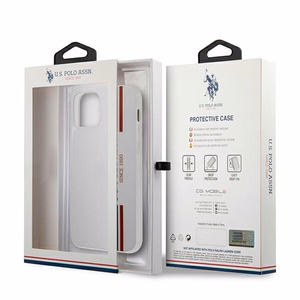 US Polo USHCP12LPCUSSWH Tricolor Collection dėklas, skirtas iPhone 12 Pro Max 6.7", baltas