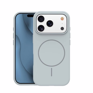 Thin Mag silikoninis dėklas, skirtas iPhone 17 Pro 6,3″ / iPhone 18 Pro 6,3″, sidabrinis