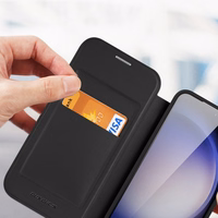 Dux Ducis Skin X Pro dėklas telefonui Samsung S24+ su magnetiniu žiedu ir atvartu - juodas