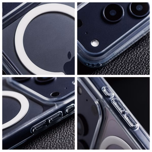 Dėklas skirtas iPhone 15 PRO MAX Forcell F-Protect Clear Hybrid Premium suderinamas su Magsafe skaidrus
