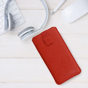 WONDER Deko dėklas telefonui (dydis XXL) Samsung S25 Ultra/S24 Ultra/M35/M23/A16 5G/Xiaomi Redmi 14C raudonas