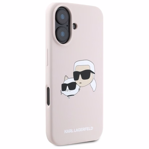 Karl Lagerfeld silikoninis dėklas telefonui Nauble Heads Print Magnetinis iPhone 16 - rožinis