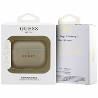 Guess Grained Classic Logo Hook dėklas for AirPods Pro 3 - auksinis