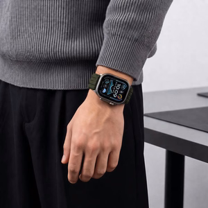 Tech-Protect Nylon Sport nailoninis sportinis dirželis, skirtas Apple Watch 44 / 45 / 46 / 49 mm, tamsiai žalias
