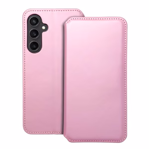 DUAL POCKET knygos tipo dėklas telefonui SAMSUNG S23 FE šviesiai rožinis