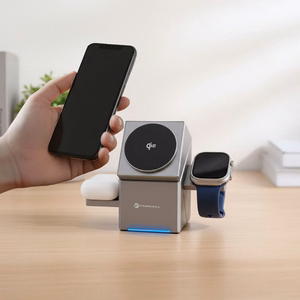 Belaidis įkroviklis Forcell 3in1 (F-06) (MagSafe) (Phone; Pods; Watch) 15W