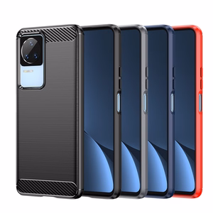 Dėklas telefonui Xiaomi Poco F4 5G – anglies pluošto silikoninis dėklas juodas