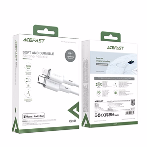 Acefast kabelis MFI USB Type C - Lightning 1.2m, 30W, 3A juodas (C2-01 juodas)