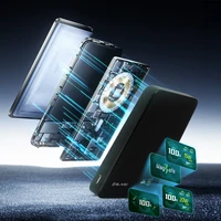 Blavec Išorinė baterija 10000mAh BJ-04 Plona 13,5mm - Type C - 22,5W magnetinė Magsafe 3 in 1 (PBBJ04-MC10B) juoda stiklas