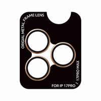 Rock Tempered stiklas Pure Series Camera Lens on camera for Iphone 17 Pro/17 Pro Max (lens 3 pieces) oranžinis