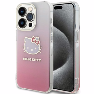 Hello Kitty IML Gradient Electrop Kitty Head dėklas telefonui iPhone 14 Pro Max - rožinis