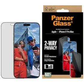 PanzerGlass Ultra-Wide Fit EasyAligner privatumo stiklas iPhone 17 Pro Max