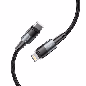 Tech-Protect UltraBoost Lightning / USB-C PD 20W 3A 2m kabelis - pilkas