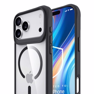 3mk Satino šarvų Magnetinis dėklas telefonui iPhone 17 Pro Max - skaidrus juodas
