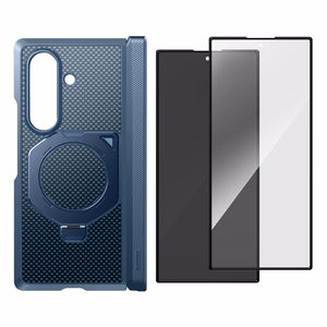 Комплект Supcase UB Aero MagSafe из 2 предметов: чехол и защитное стекло с фильтром конфиденциальности для Samsung Galaxy Z Fold 8 Ultra — тёмно-синий