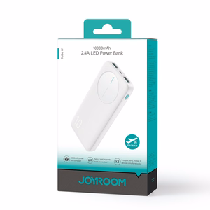 Išorinė baterija Joyroom JR-PBF12 10000mAh 2,4A 2x USB-A 1x USB-C (balta)